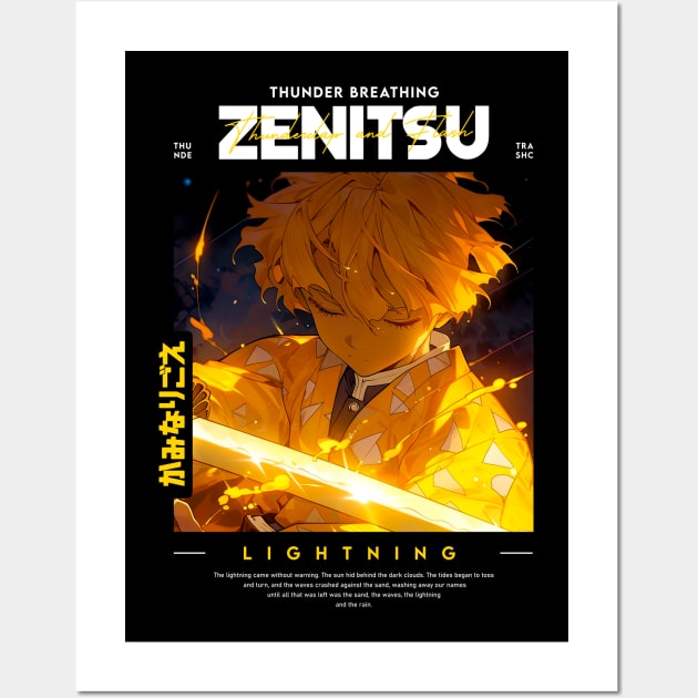 Lightning Zenitsu - Demon Slayer Wall Art by trashcandy